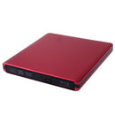 USB 3.0 Aluminum Alloy Portable DVD / CD Rewritable Blu-ray Drive for 12.7mm SATA ODD / HDD, Plug and Play(Red)