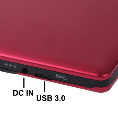 USB 3.0 Aluminum Alloy Portable DVD / CD Rewritable Blu-ray Drive for 12.7mm SATA ODD / HDD, Plug and Play(Red)