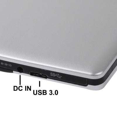 USB 3.0 Aluminum Alloy Portable DVD / CD Rewritable Blu-ray Drive for 12.7mm SATA ODD / HDD, Plug and Play(Silver)