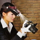 Headband Style 1.5X / 3X / 8.5X / 10X Magnifier with 2 LED Lights(Grey)