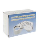 Full Metal Coating 10X Magnifying Glass Magnifier with 3 LED Lights for Currency Detecting & Jewelry Identifying(Silver)