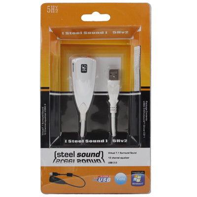 Steel Series 5H V2 USB 7.1 Channel Sound Adapter External Sound Card(White)