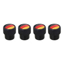 Universal 8mm Germany Flag Pattern Aluminum Alloy Car Tire Valve Caps, Pack of 4