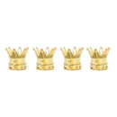 Universal 8mm Golden Crown Style Plastic Car Tire Valve Caps, Pack of 4(Gold)