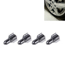 Universal 8mm Rocket Style Aluminum Alloy Car Tire Valve Caps, Pack of 4(Black)