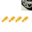 Universal 8mm Rocket Style Aluminum Alloy Car Tire Valve Caps, Pack of 4(Gold)