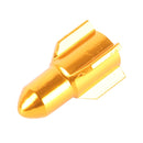 Universal 8mm Rocket Style Aluminum Alloy Car Tire Valve Caps, Pack of 4(Gold)