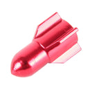 Universal 8mm Rocket Style Aluminum Alloy Car Tire Valve Caps, Pack of 4(Red)