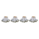 Universal 8mm Dollar Style Plastic Car Tire Valve Caps, Pack of 4(Silver)