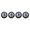Universal 8mm American Billiards No.8 Ball Style Plastic Car Tire Valve Caps, Pack of 4(Black)