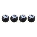 Universal 8mm American Billiards No.8 Ball Style Plastic Car Tire Valve Caps, Pack of 4(Black)