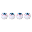Universal 8mm Eyeball Pattern Ball Style Plastic Car Tire Valve Caps, Pack of 4