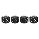 Universal 8mm Dice Style Aluminium Alloy Car Tire Valve Caps, Pack of 4(Black)