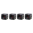 Universal 8mm Dice Style Aluminium Alloy Car Tire Valve Caps, Pack of 4(Black)
