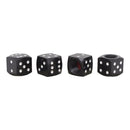 Universal 8mm Dice Style Aluminium Alloy Car Tire Valve Caps, Pack of 4(Black)
