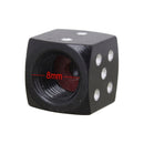Universal 8mm Dice Style Aluminium Alloy Car Tire Valve Caps, Pack of 4(Black)