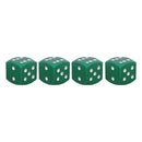Universal 8mm Dice Style Aluminium Alloy Car Tire Valve Caps, Pack of 4(Green)