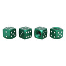 Universal 8mm Dice Style Aluminium Alloy Car Tire Valve Caps, Pack of 4(Green)