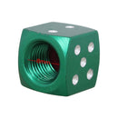 Universal 8mm Dice Style Aluminium Alloy Car Tire Valve Caps, Pack of 4(Green)
