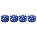Universal 8mm Dice Style Aluminium Alloy Car Tire Valve Caps, Pack of 4(Blue)