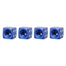 Universal 8mm Dice Style Aluminium Alloy Car Tire Valve Caps, Pack of 4(Blue)