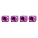 Universal 8mm Dice Style Aluminium Alloy Car Tire Valve Caps, Pack of 4(Purple)