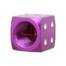 Universal 8mm Dice Style Aluminium Alloy Car Tire Valve Caps, Pack of 4(Purple)
