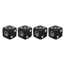 Universal 8mm Dice Style Plastic Car Tire Valve Caps, Pack of 4(Black)