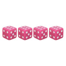 Universal 8mm Dice Style Plastic Car Tire Valve Caps, Pack of 4(Magenta)