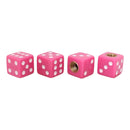 Universal 8mm Dice Style Plastic Car Tire Valve Caps, Pack of 4(Magenta)