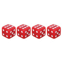 Universal 8mm Dice Style Plastic Car Tire Valve Caps, Pack of 4(Red)