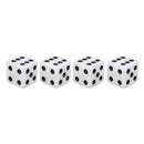Universal 8mm Dice Style Plastic Car Tire Valve Caps, Pack of 4(White)