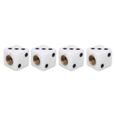 Universal 8mm Dice Style Plastic Car Tire Valve Caps, Pack of 4(White)