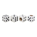Universal 8mm Dice Style Plastic Car Tire Valve Caps, Pack of 4(White)