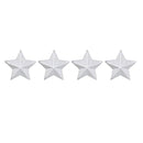 Universal 8mm Five-Pointed Star Style Plastic Car Tire Valve Caps, Pack of 4(Silver)