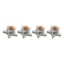 Universal 8mm Five-Pointed Star Style Plastic Car Tire Valve Caps, Pack of 4(Silver)