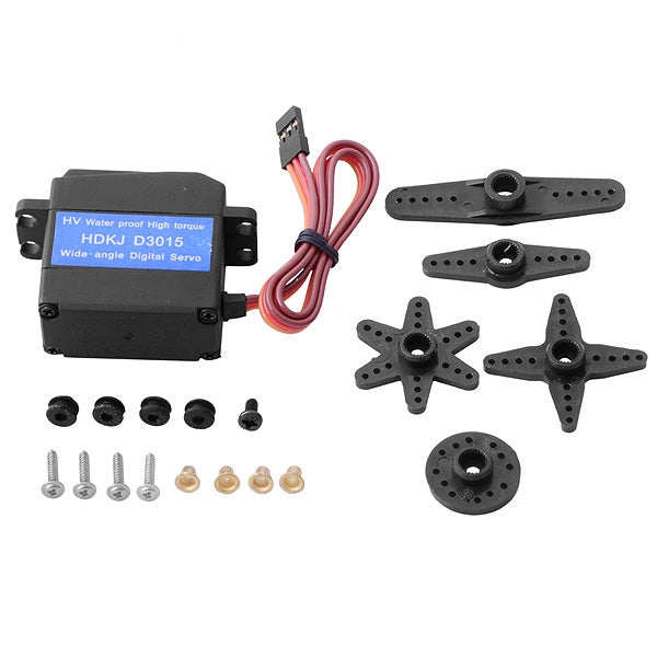 HDKJ D3015 Servo Digital High Precision Metal Gear High Torque Wide-angle Waterproof Wingless Robot Servo