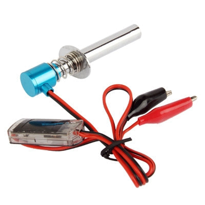 Upgraded Electronic Glow Plug Starter Igniter for Nitro R/C Car Boat Helicopt(Blue)