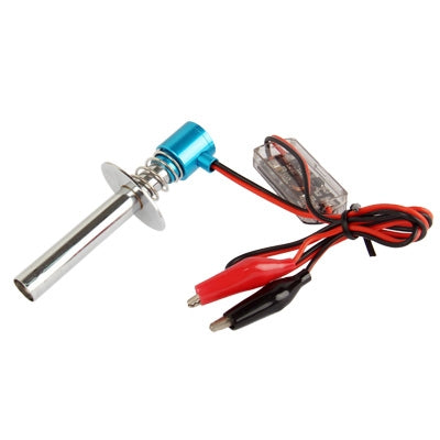 Upgraded Electronic Glow Plug Starter Igniter for Nitro R/C Car Boat Helicopt(Blue)