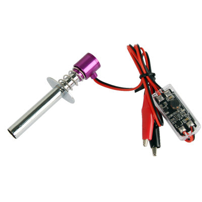 Upgraded Electronic Glow Plug Starter Igniter for Nitro R/C Car Boat Helicopt(Purple)