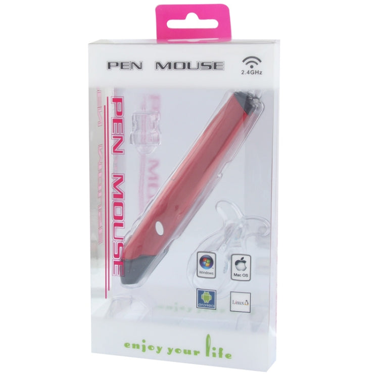 2.4GHz Wireless Pen Mouse with USB Mini Receiver, Transmission Distance: 10m (EL-P01)(Red)