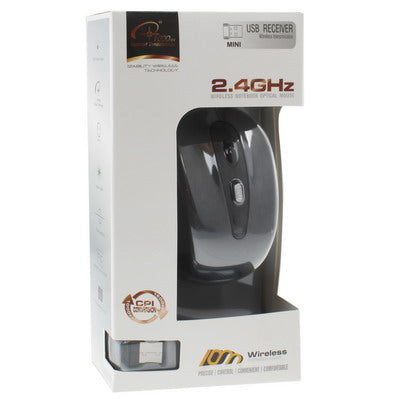 2.4GHz Wireless Optical Mouse with USB Receiver, Plug and Play, Working Distance up to 10 Meters (Grey)