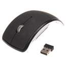 Wireless 2.4GHz 800-1200-1600dpi Snap-in Transceiver Folding Wireless Optical Mouse / Mice(Black)