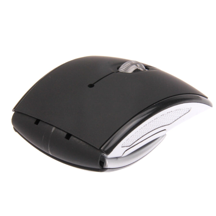Wireless 2.4GHz 800-1200-1600dpi Snap-in Transceiver Folding Wireless Optical Mouse / Mice(Black)