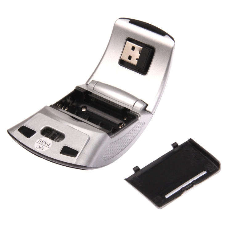 Wireless 2.4GHz 800-1200-1600dpi Snap-in Transceiver Folding Wireless Optical Mouse / Mice(Black)