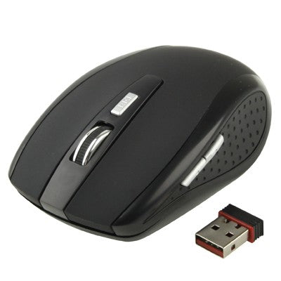 2.4 GHz 800~1600 DPI Wireless 6D Optical Mouse with USB Mini Receiver, Plug and Play, Working Distance up to 10 Meters(Black)