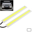 2 x 6W DIY White LED Daytime Running Light / DRL Lamp, Length: 14cm(Silver)
