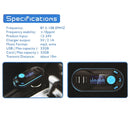 Bluetooth Tacking Handsfree Car Kit FM Transmitter with Remote Control, 2.1A Dual Car Charger, For iPhone, Galaxy, Sony, Lenovo, HTC, Huawei, and other Smartphones