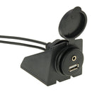USB 2.0 & 3.5mm Male to Female Extension Cable with Car Flush Mount, Length: 2m