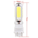2PCS T25 Dual Wires 1250LM 20W + 5W 5 x COB LED White Light Brake Light Daytime Running Light Bulb, DC 12V